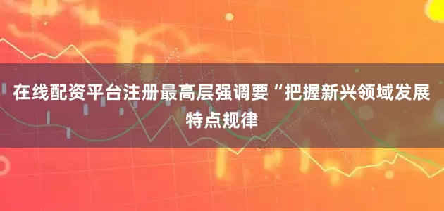 在线配资平台注册最高层强调要“把握新兴领域发展特点规律