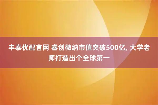 丰泰优配官网 睿创微纳市值突破500亿, 大学老师打造出个全球第一